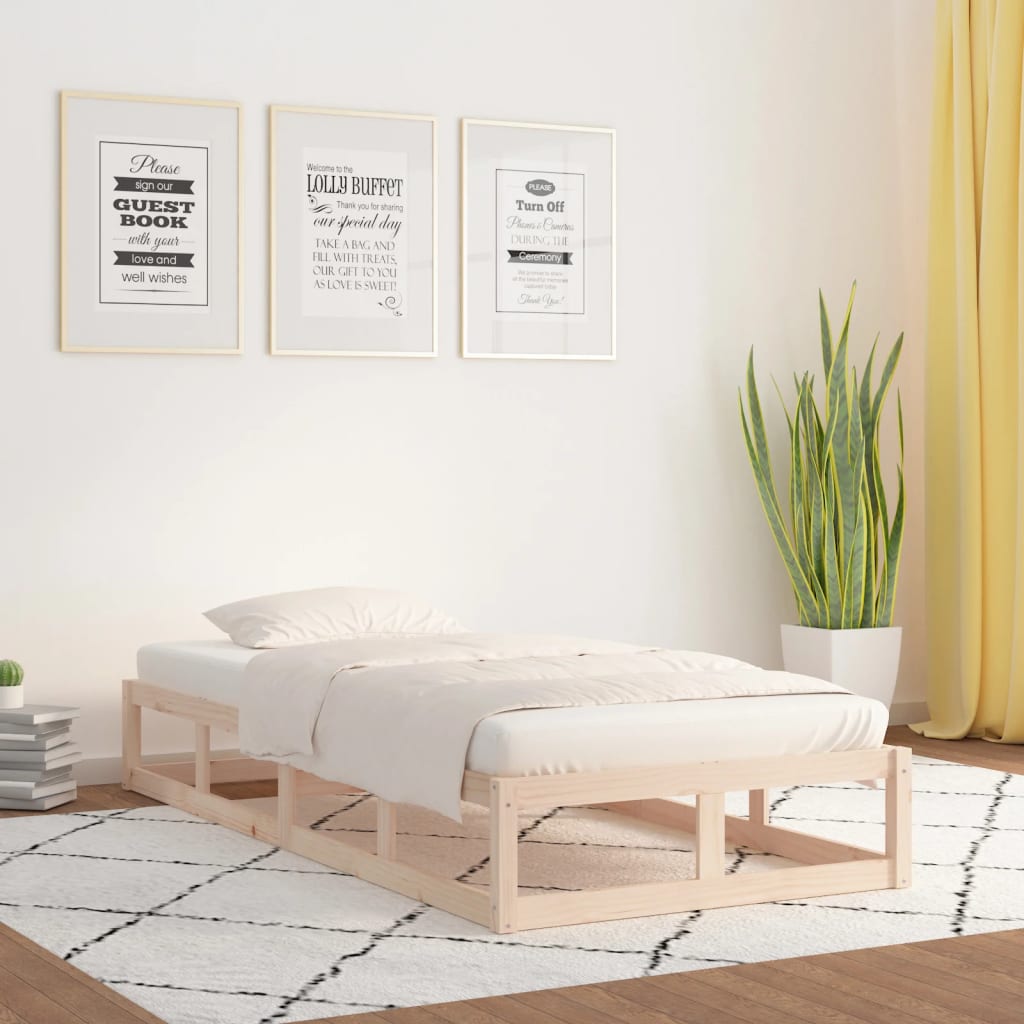 Bed Frame 100x200 cm Solid Wood - Style and Chic