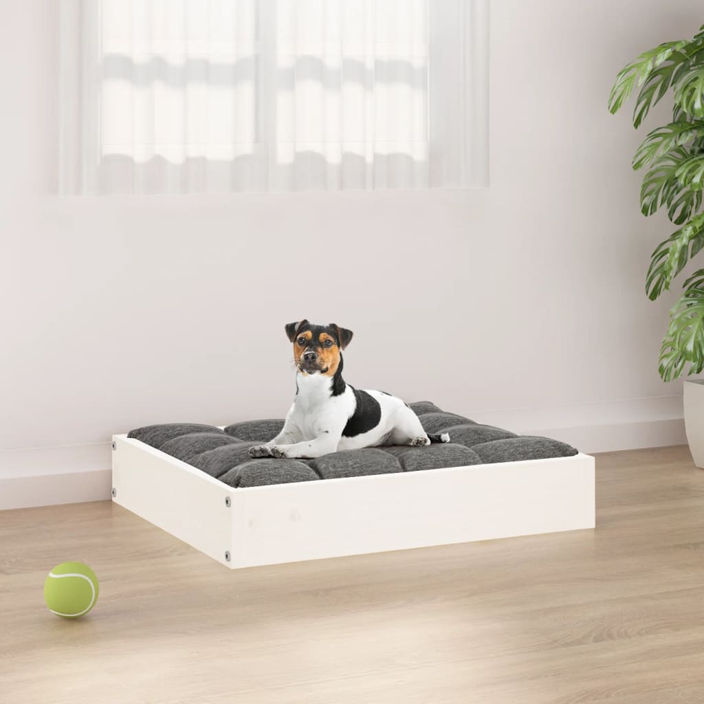Dog Bed White 51.5x44x9 cm Solid Wood Pine - Decor Base