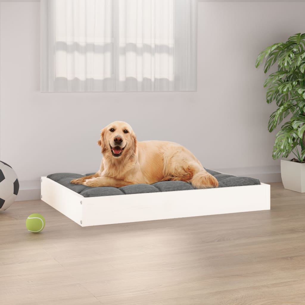 Dog Bed White 71.5x54x9 cm Solid Wood Pine - Merkel Designers