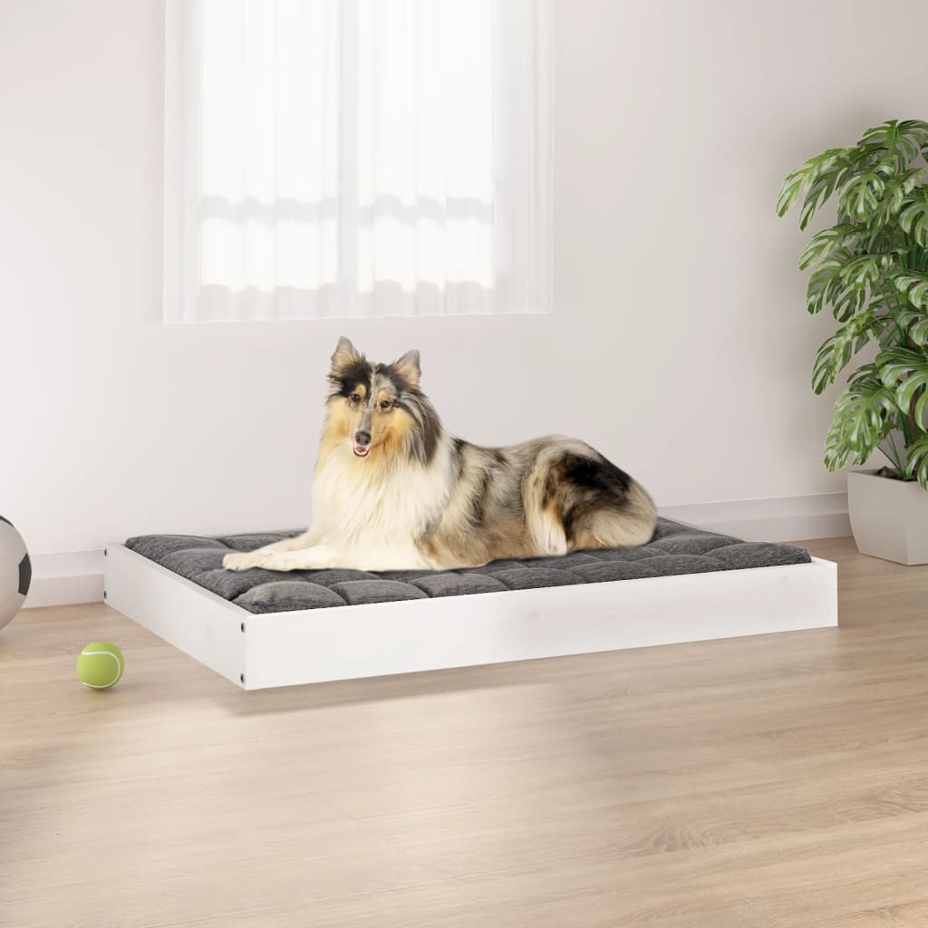 Dog Bed White 91.5x64x9 cm Solid Wood Pine - Millennium Furniture