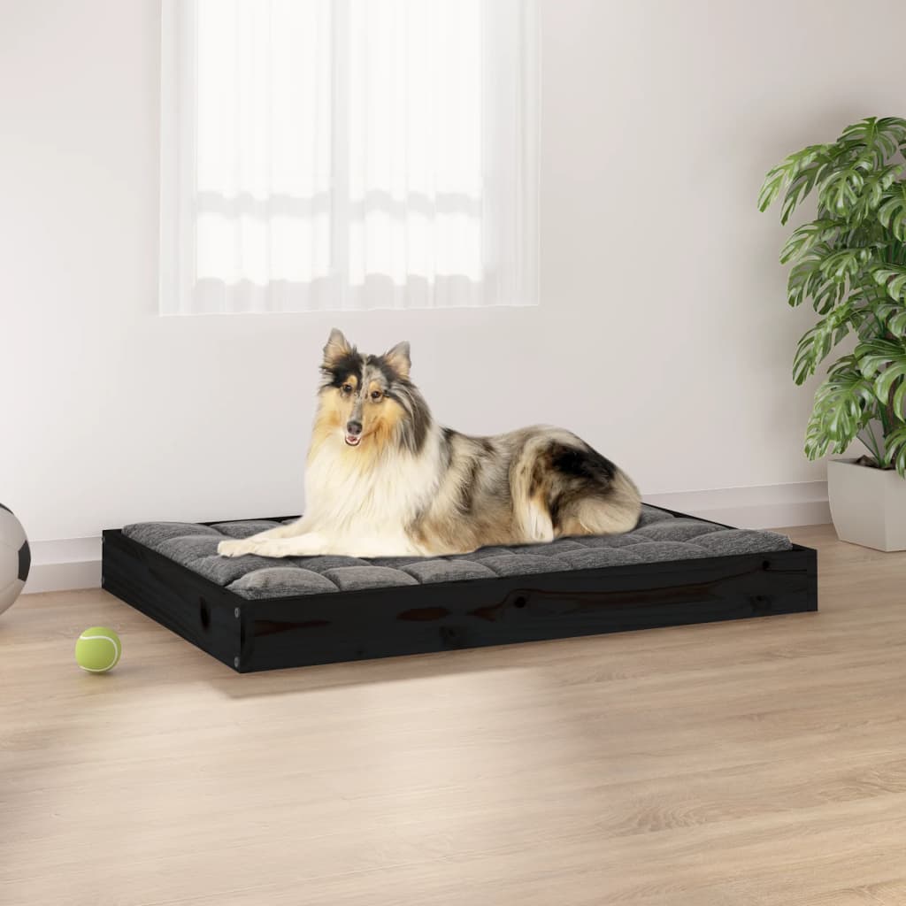 Dog Bed Black 91.5x64x9 cm Solid Wood Pine - Sid & Sam
