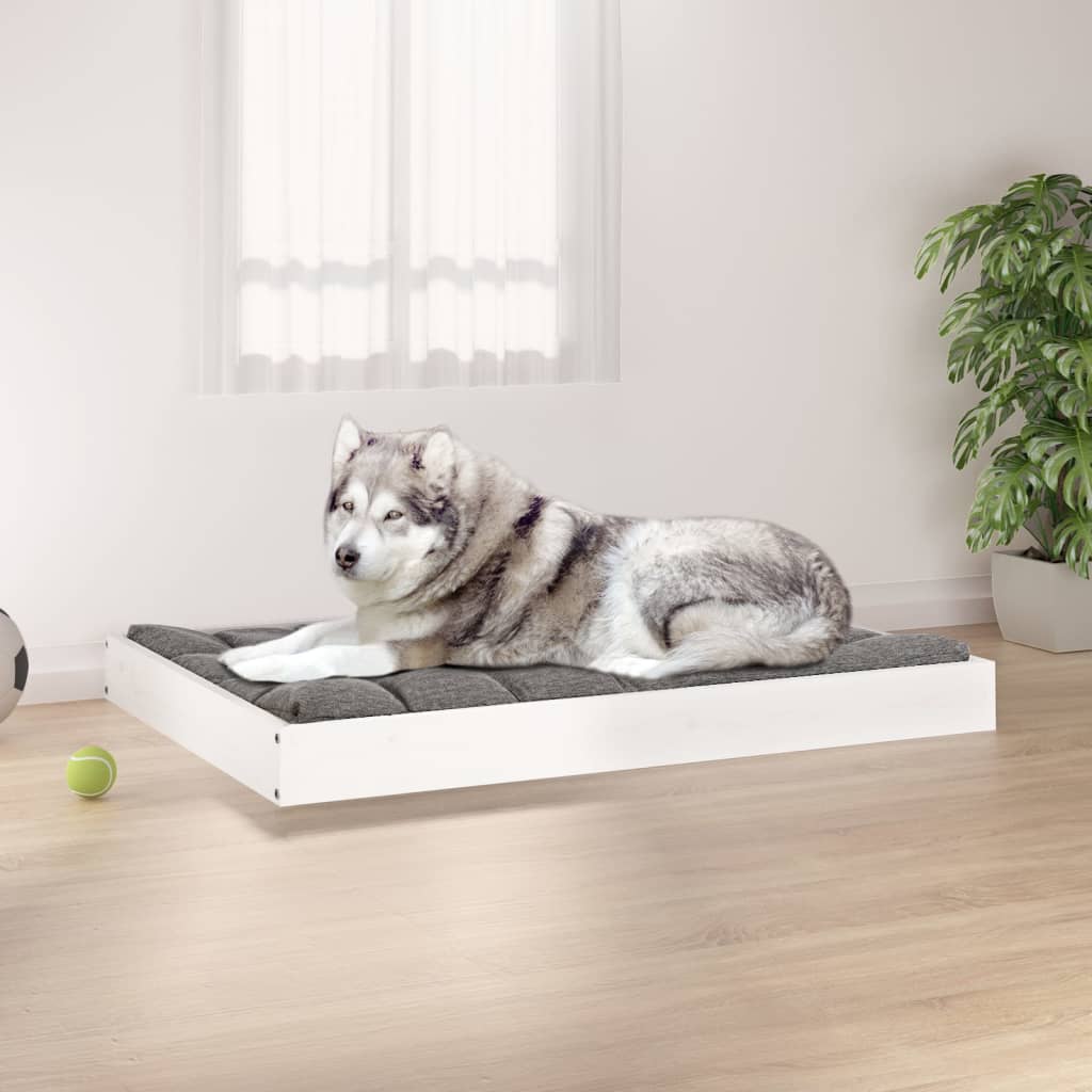 Dog Bed White 101.5x74x9 cm Solid Wood Pine - Unbeatable Bargains