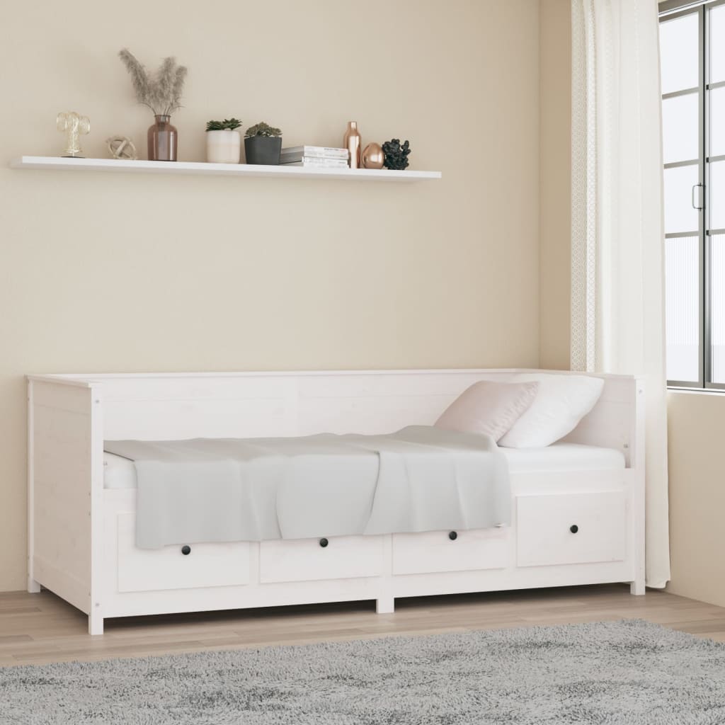 Day Bed White 80x200 cm Solid Wood Pine - Casper Homes