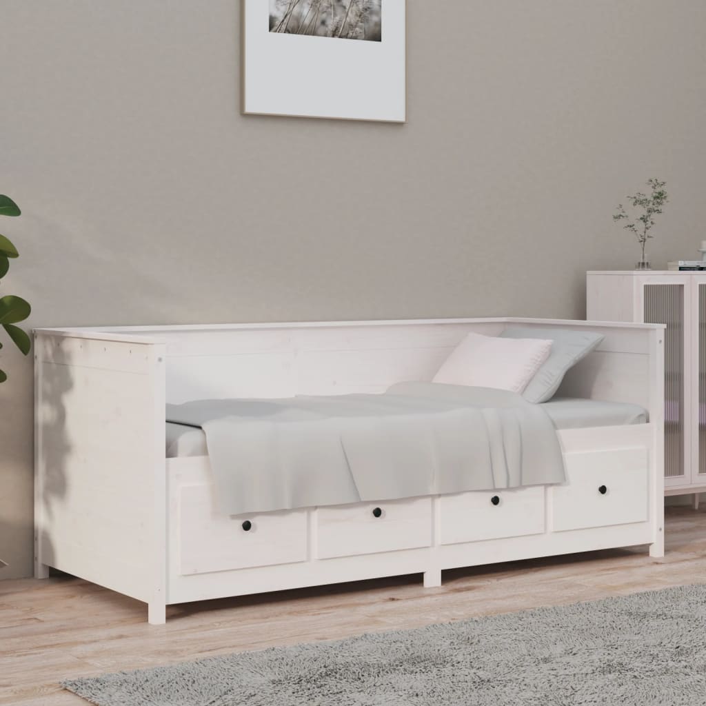 Day Bed White 90x190 cm Solid Wood Pine - All Things Good