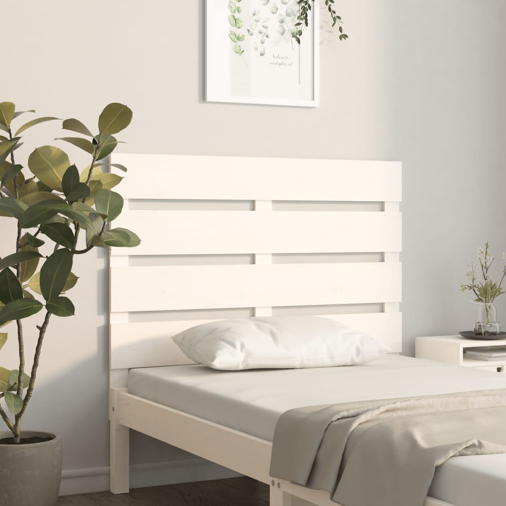 Headboard White 75x3x80 cm Solid Wood Pine - Design Hut