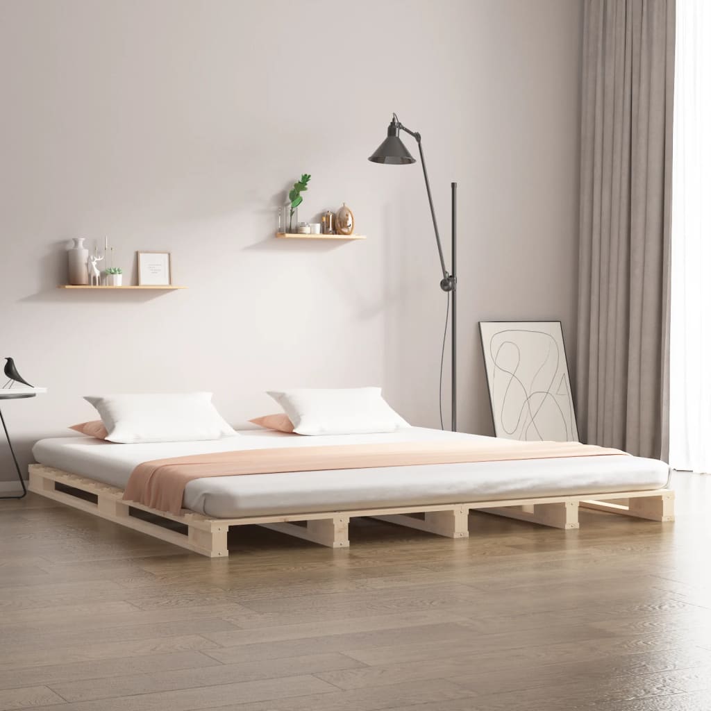Pallet Bed 120x190 cm Small Double Wood Pine - Style and Chic