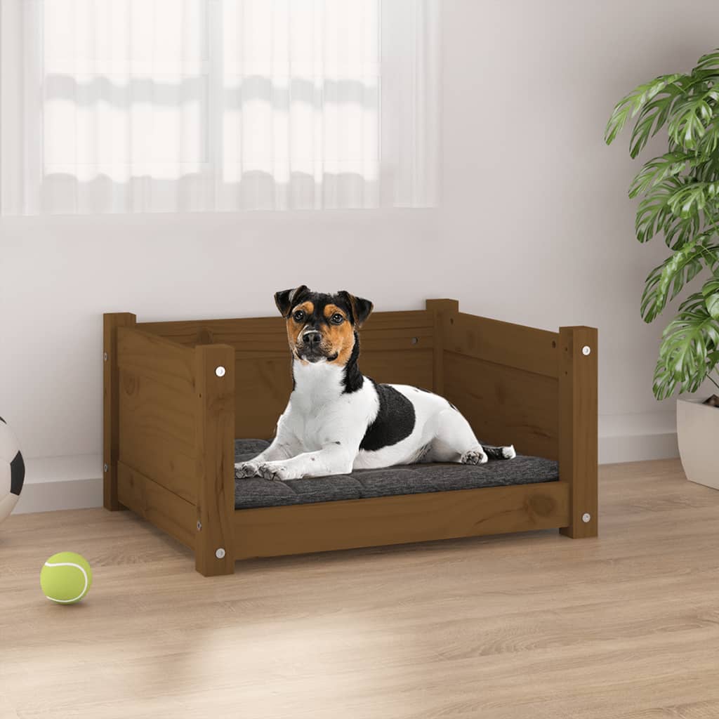 Dog Bed Honey Brown 55.5x45.5x28 cm Solid Pine Wood - Millennium Furniture