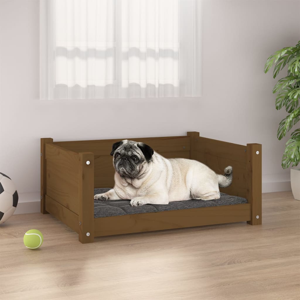 Dog Bed Honey Brown 65.5x50.5x28 cm Solid Pine Wood - Design Hut
