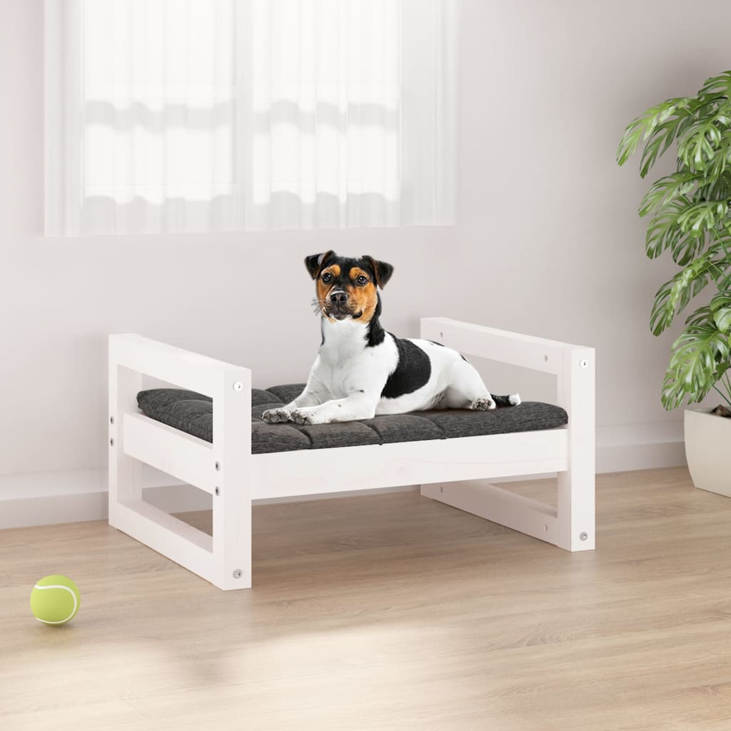 Dog Bed White 55.5x45.5x28 cm Solid Pine Wood - Unbeatable Bargains