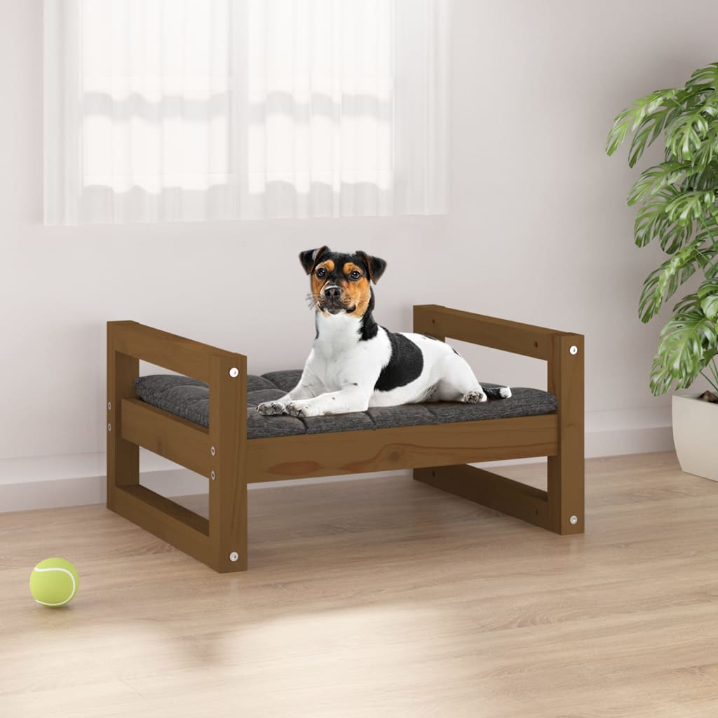 Dog Bed Honey Brown 55.5x45.5x28 cm Solid Pine Wood - R and M Furniture