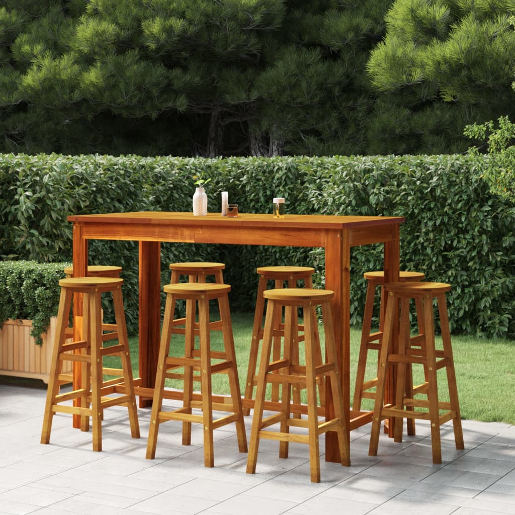 Bar Stools 8 pcs Solid Wood Acacia - All Things Good