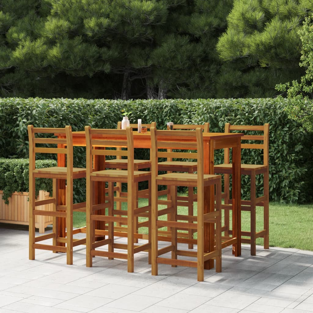 Bar Stools 6 pcs Solid Wood Acacia - Discount Dealers