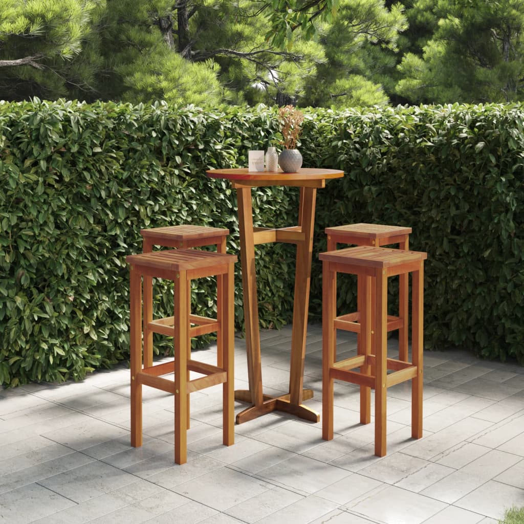 Bar Stools 4 pcs Solid Wood Acacia - Brittle & Co