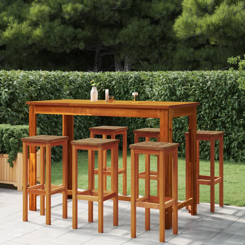 Bar Stools 6 pcs Solid Wood Acacia - Direct Imports