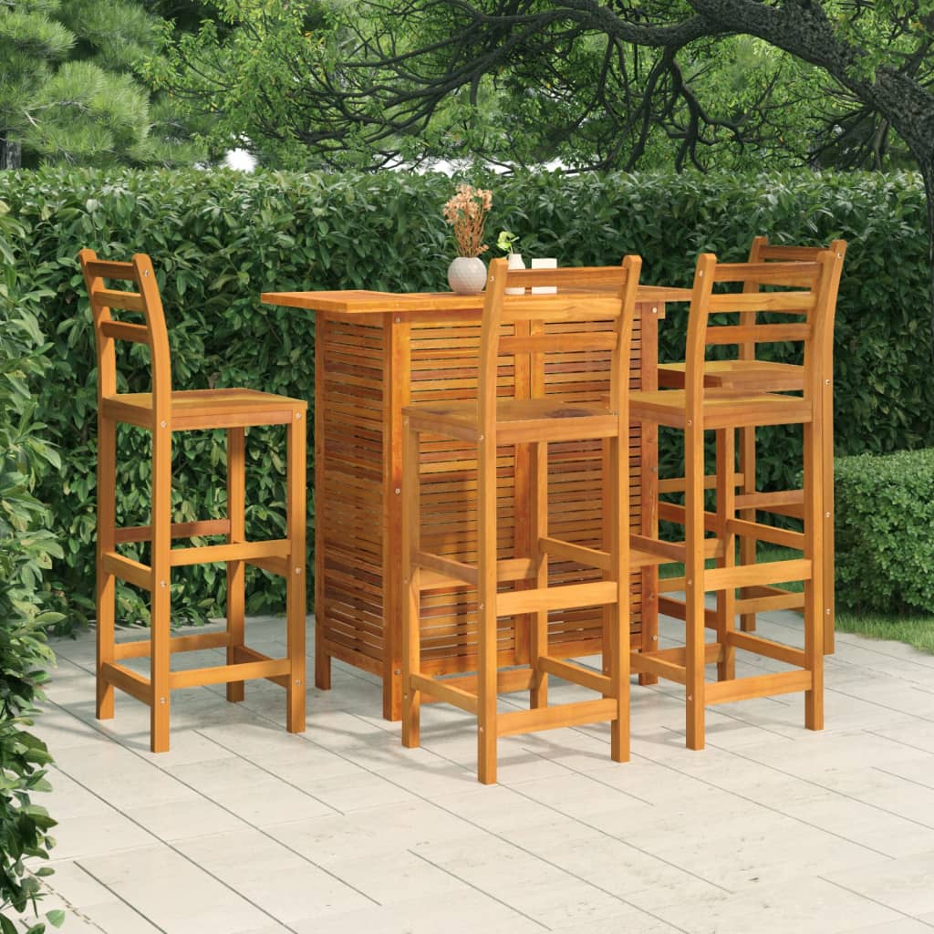 5 Piece Garden Bar Set Solid Wood Acacia - Direct Imports