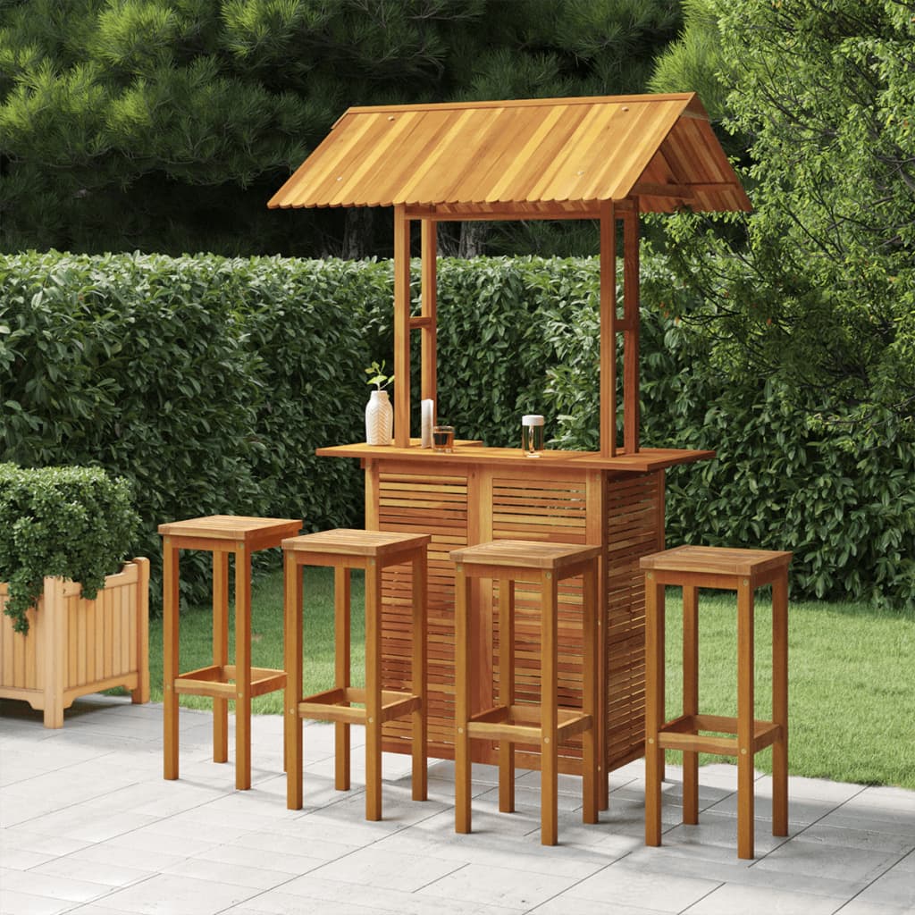 5 Piece Garden Bar Set Solid Wood Acacia - Direct Imports
