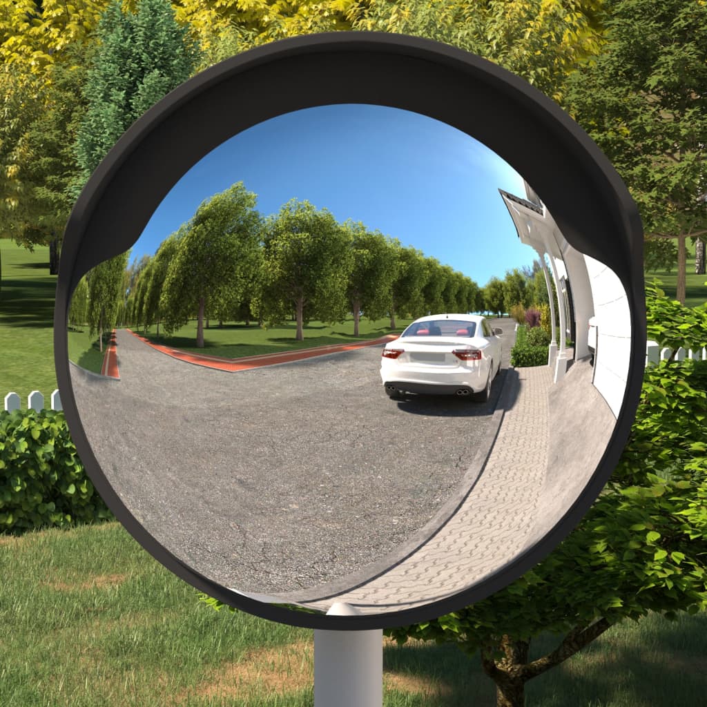 Outdoor Convex Traffic Mirror Black Ã ̃60 cm Polycarbonate - Millennium Furniture