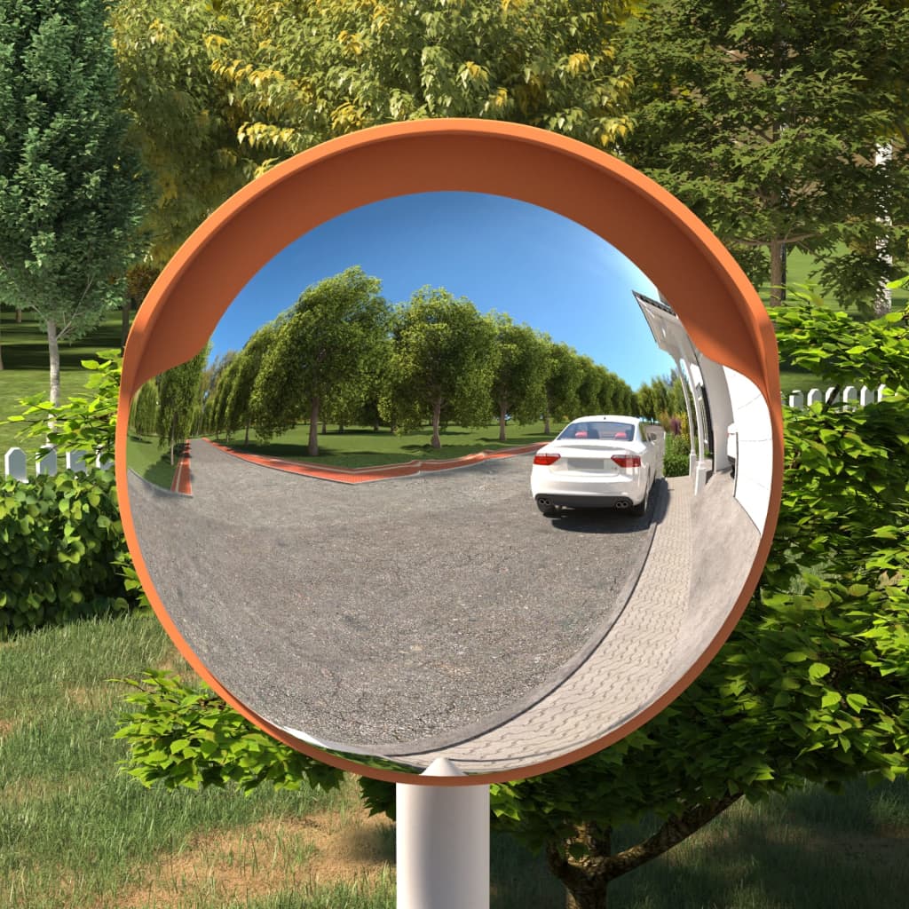 Outdoor Convex Traffic Mirror Orange Ø30 cm Polycarbonate - Sid & Sam