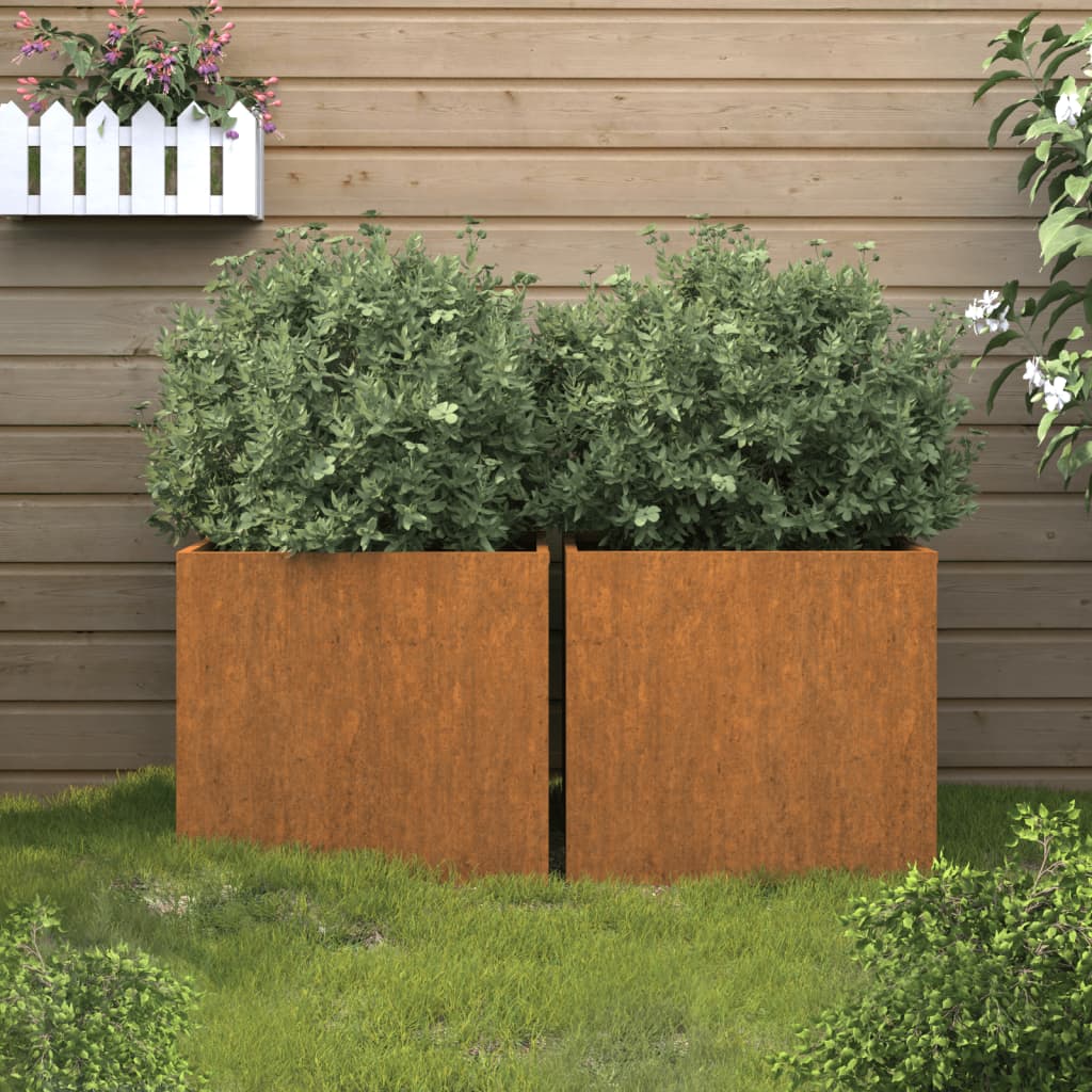 Planters 2 pcs 42x40x39 cm Corten Steel - The Home Maker