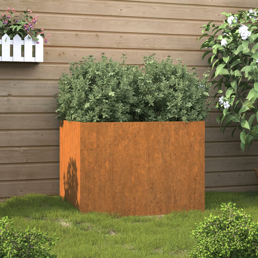 Planter 62x47x46 cm Corten Steel - Unbeatable Bargains