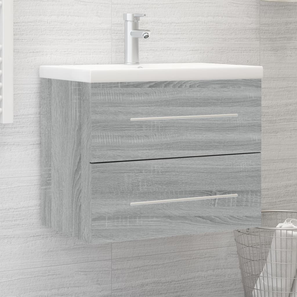 Sink Cabinet with Built-in Basin Grey Sonoma Engineered Wood - Merkel Designers