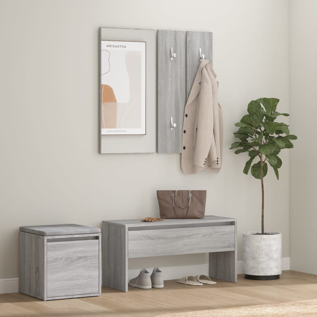 Hallway Furniture Set Grey Sonoma Engineered Wood - The Home Maker