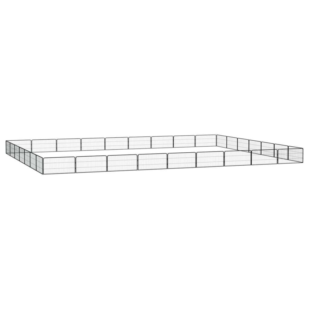 32-Panel Dog Playpen Black 100x50 cm Powder-coated Steel - Merkel Designers