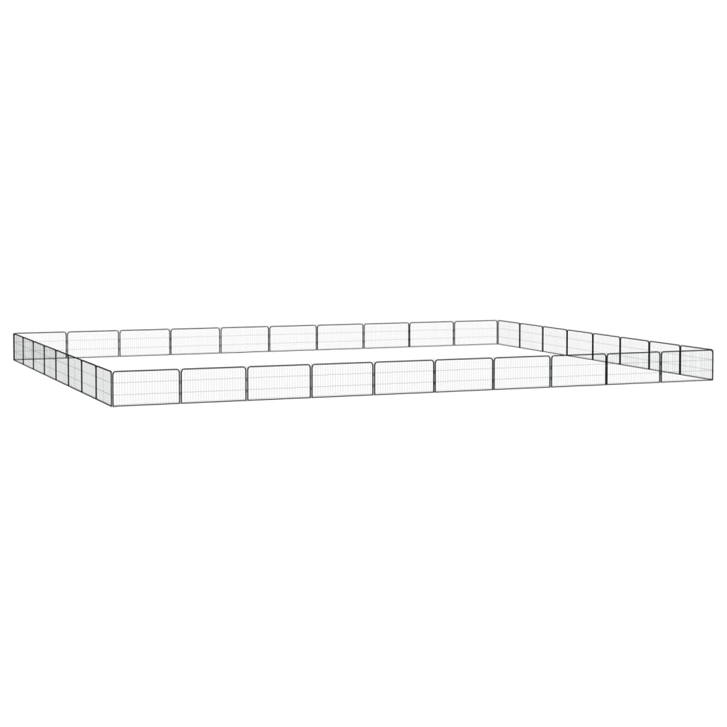 36-Panel Dog Playpen Black 100x50 cm Powder-coated Steel - Merkel Designers