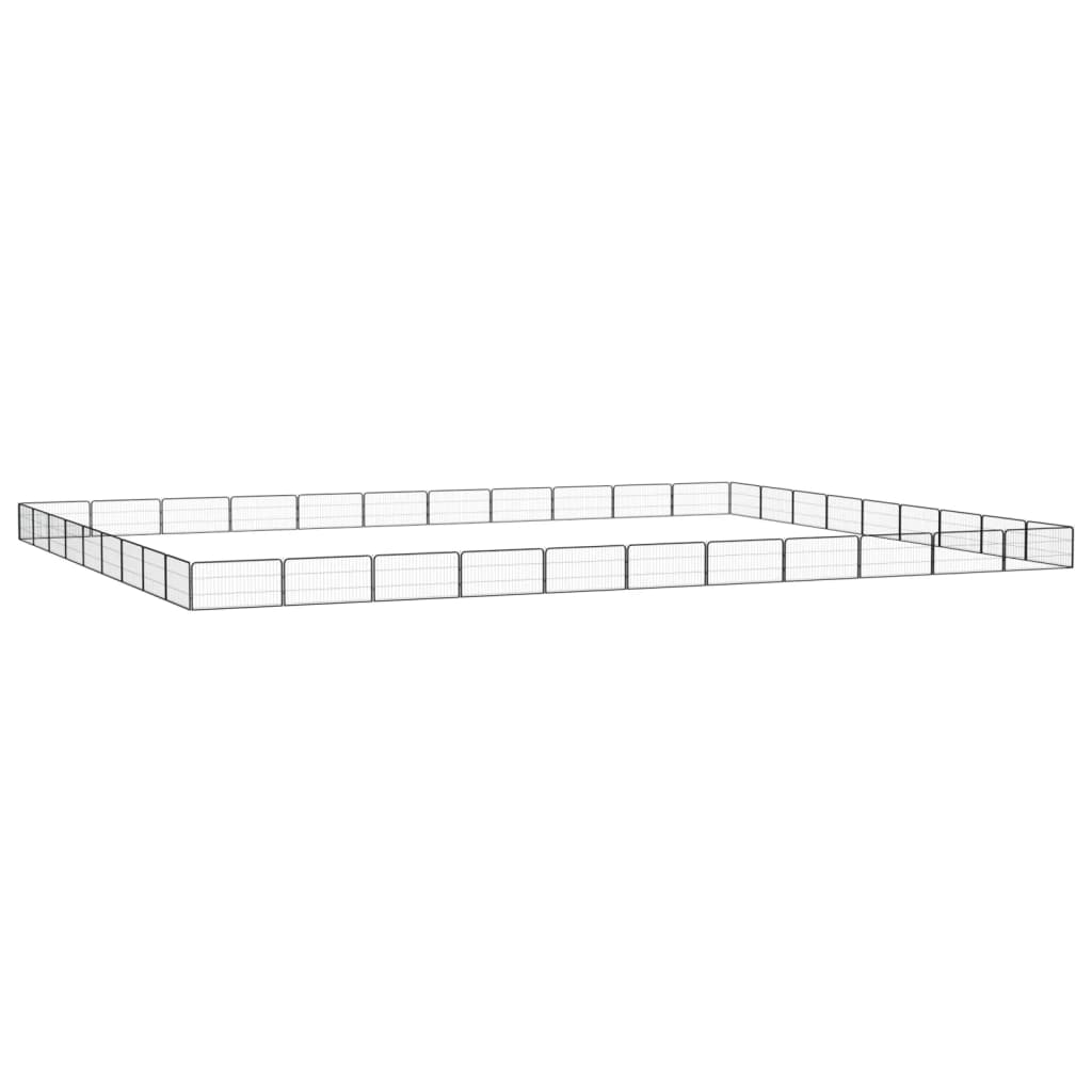 40-Panel Dog Playpen Black 100x50 cm Powder-coated Steel - The Home Maker