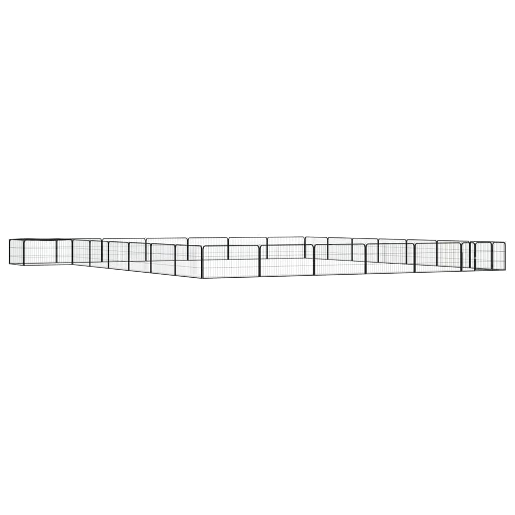 28-Panel Dog Playpen Black 100x50 cm Powder-coated Steel - Merlin Deals