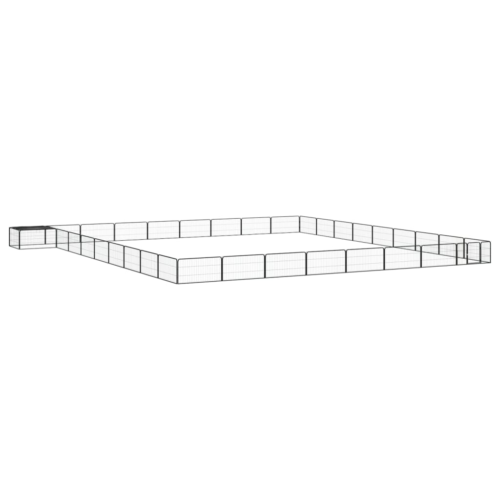 36-Panel Dog Playpen Black 100x50 cm Powder-coated Steel - Merlin Deals