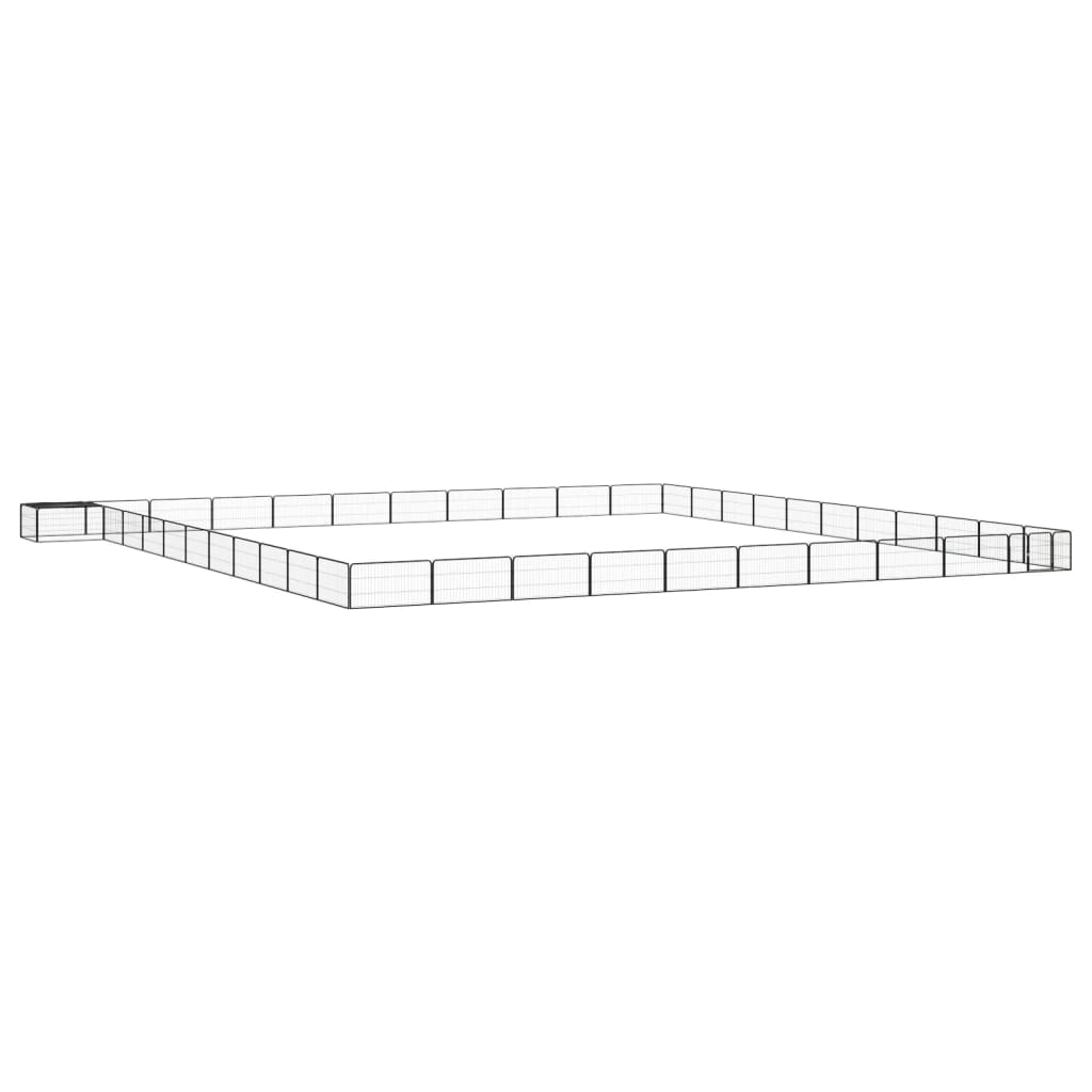 44-Panel Dog Playpen Black 100x50 cm Powder-coated Steel - Style and Chic
