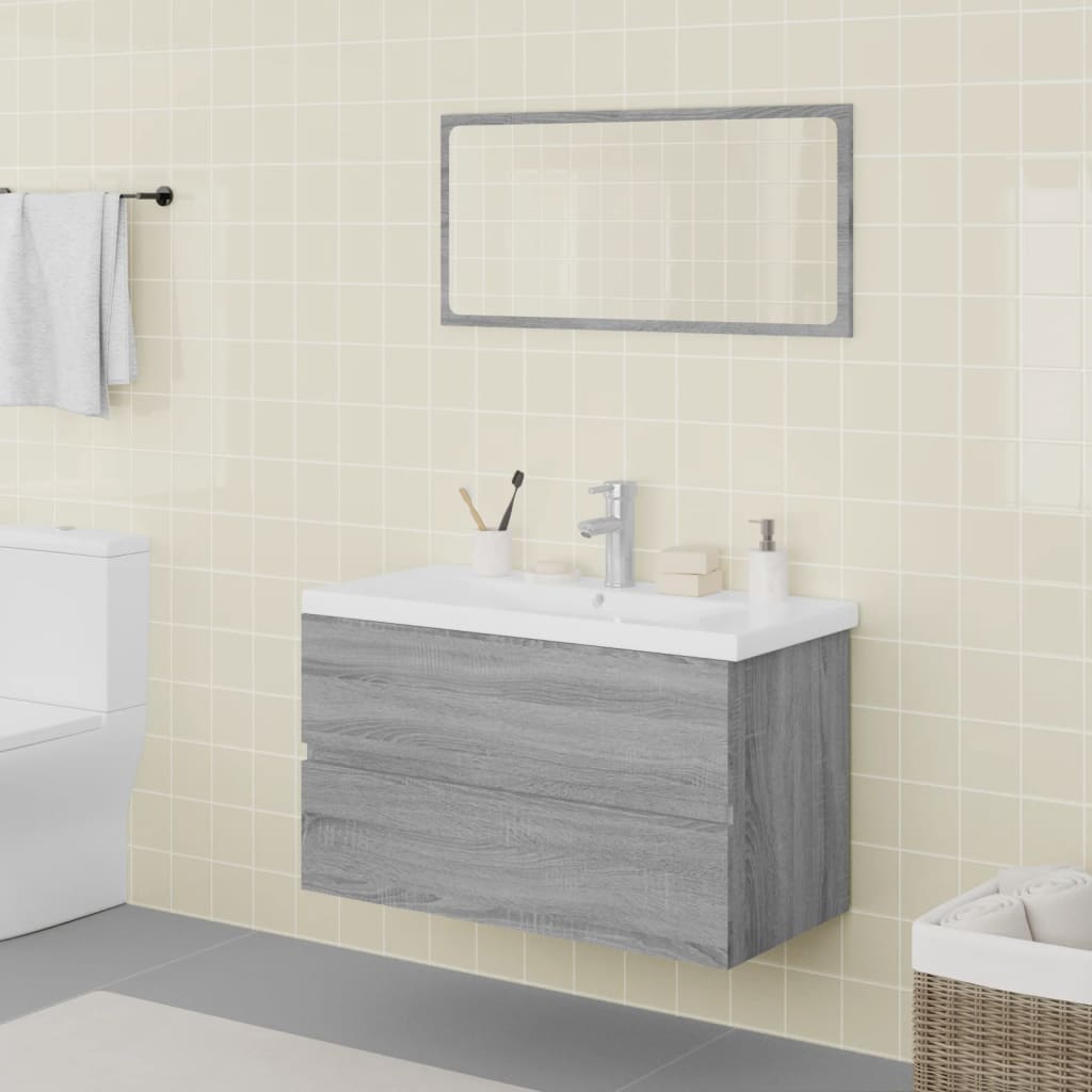 Bathroom Furniture Set Grey Sonoma Engineered Wood - The Home Maker