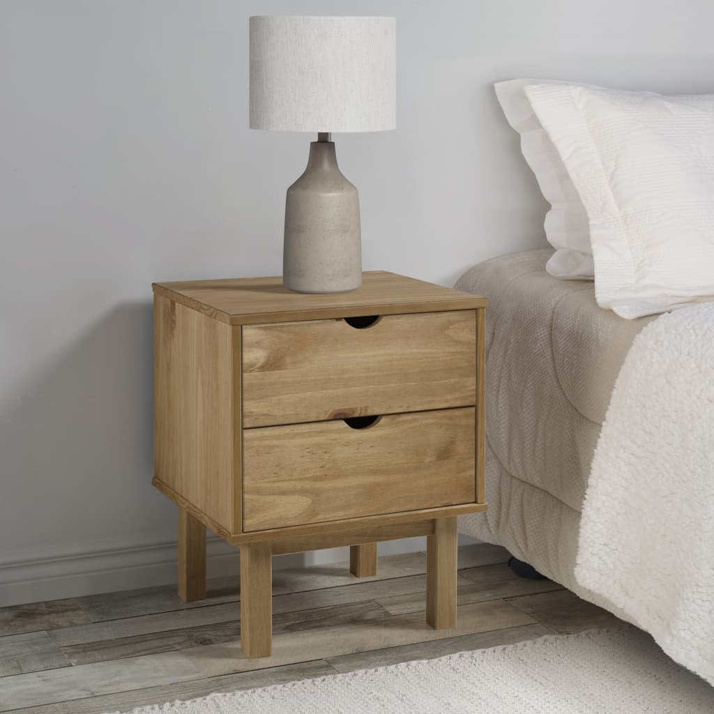 Bedside Table - ELMIRA Nightstand Natural 45cm - Unbeatable Bargains