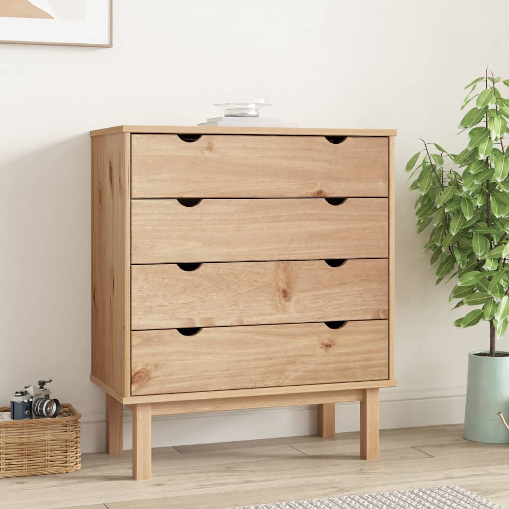 ROSS Natural Finish Chest of Drawers - Medium-sized, 4 Drawers - The Home Maker
