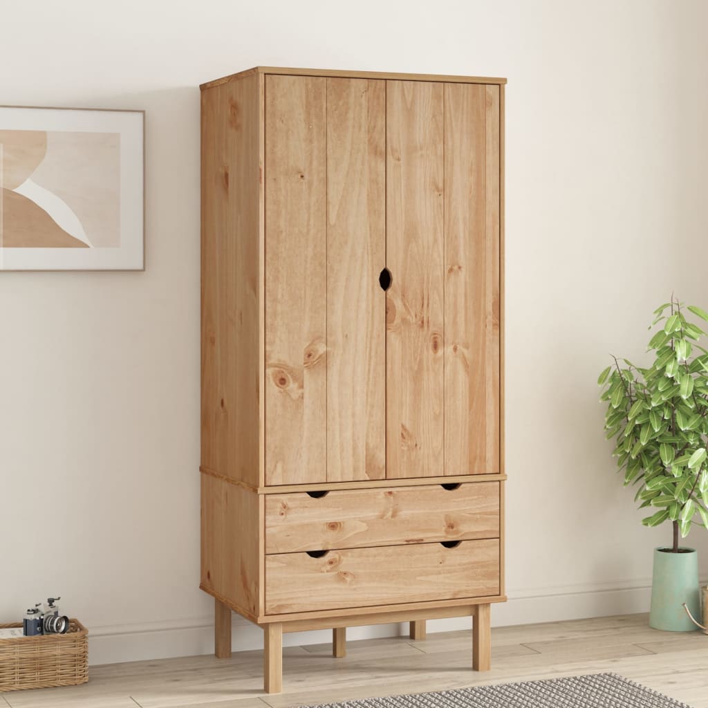 Wardrobe - OLIVER 2 Door 2 Drawer Wardrobe Light Oak 76.5cm - Merlin Deals