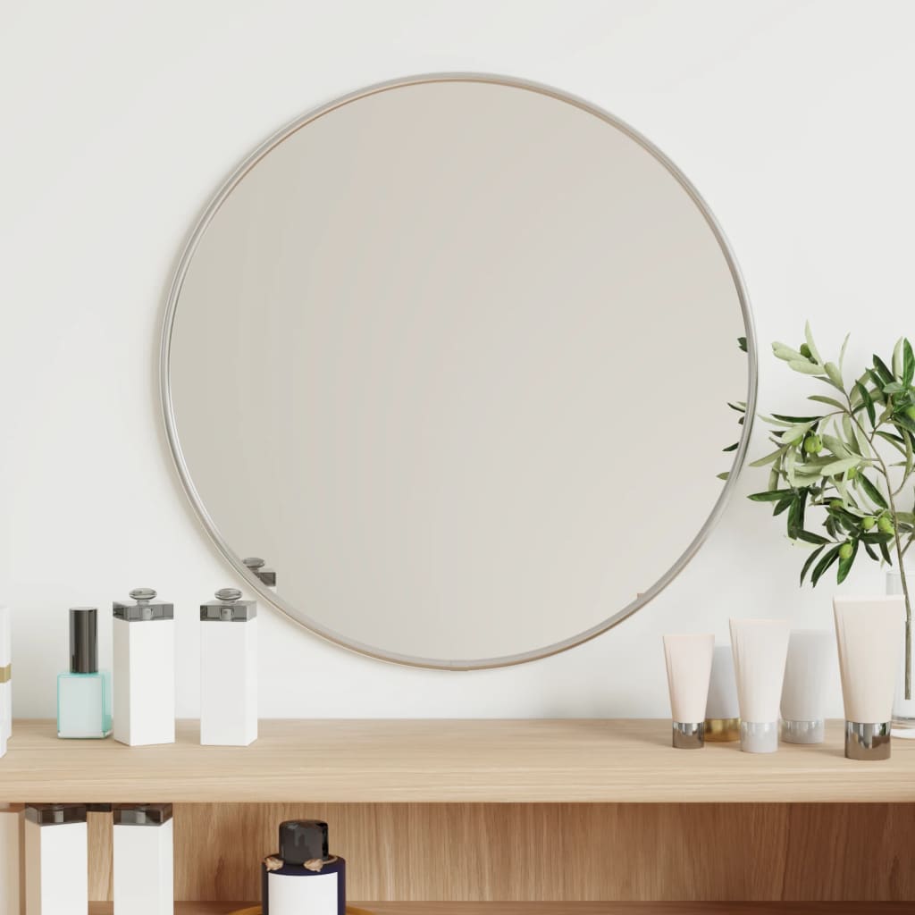 Wall Mirror Silver 40cm Round - Brittle & Co