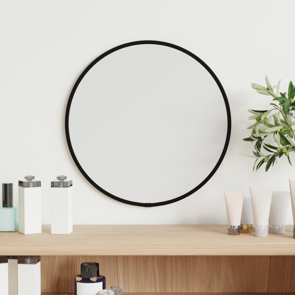 Wall Mirror Black 30cm Round - All Things Good