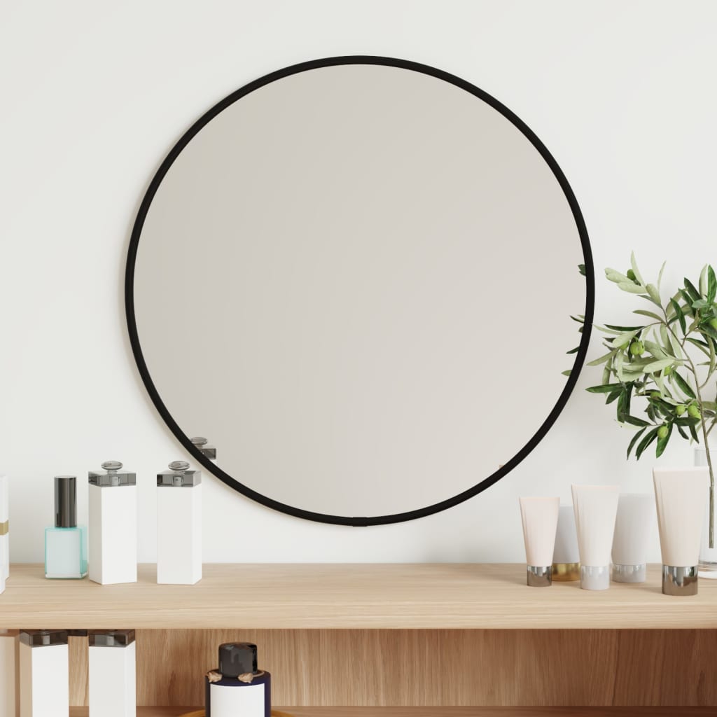 Wall Mirror Black 40cm Round - Design Hut