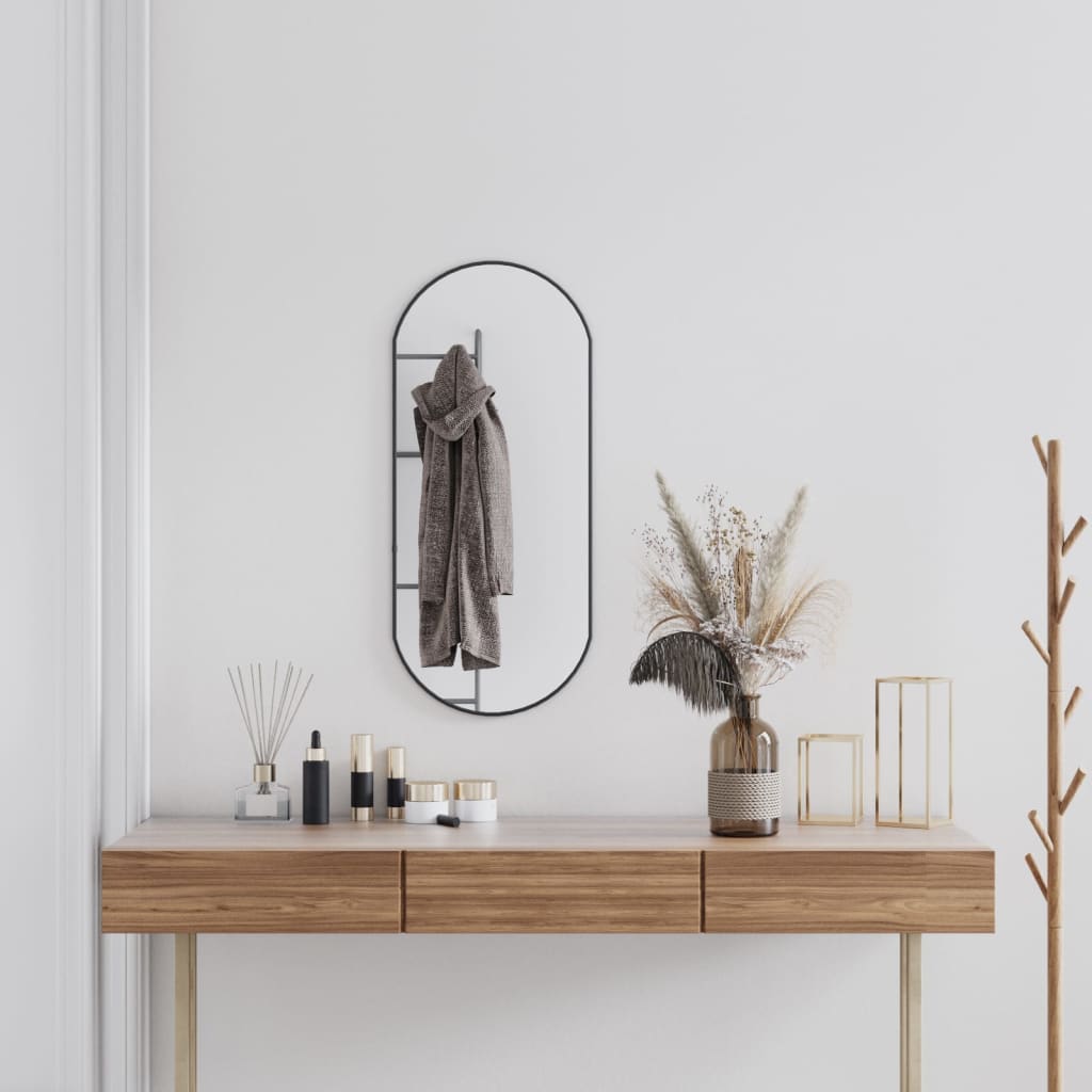 Wall Mirror Black 80x35cm Oval - The Home Maker