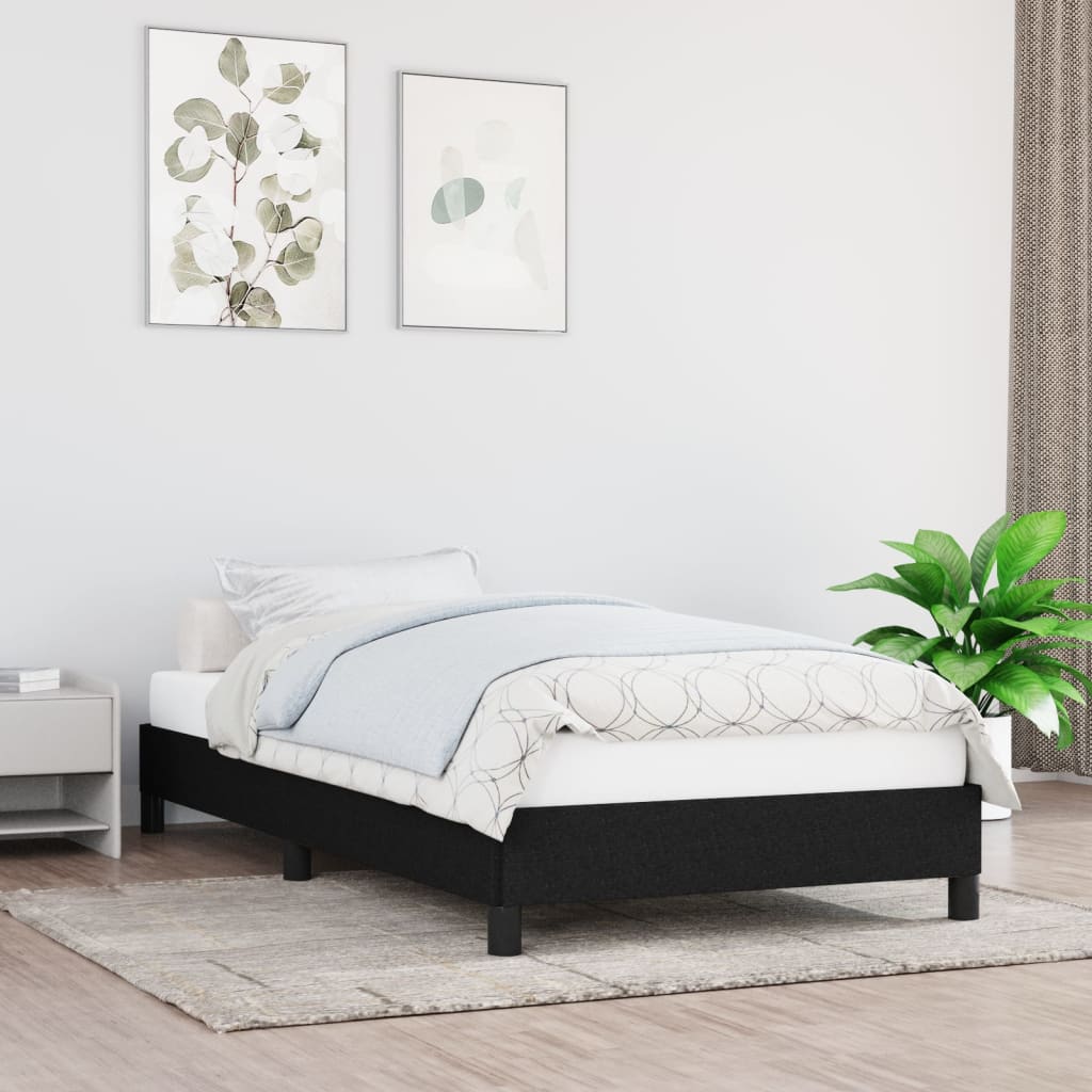Bed Frame Black 90x190 cm Single Fabric - Sid & Sam