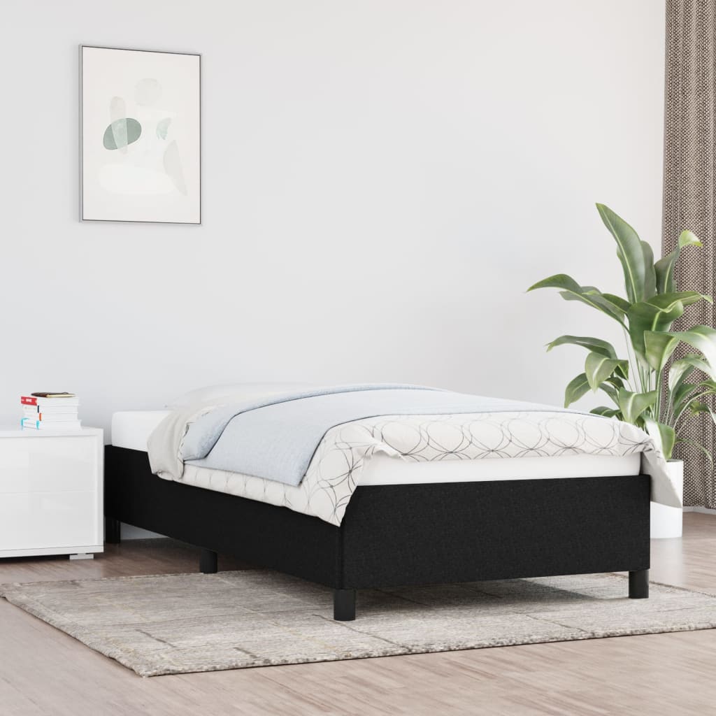 Bed Frame Black 90x190 cm Single Fabric - Merlin Deals