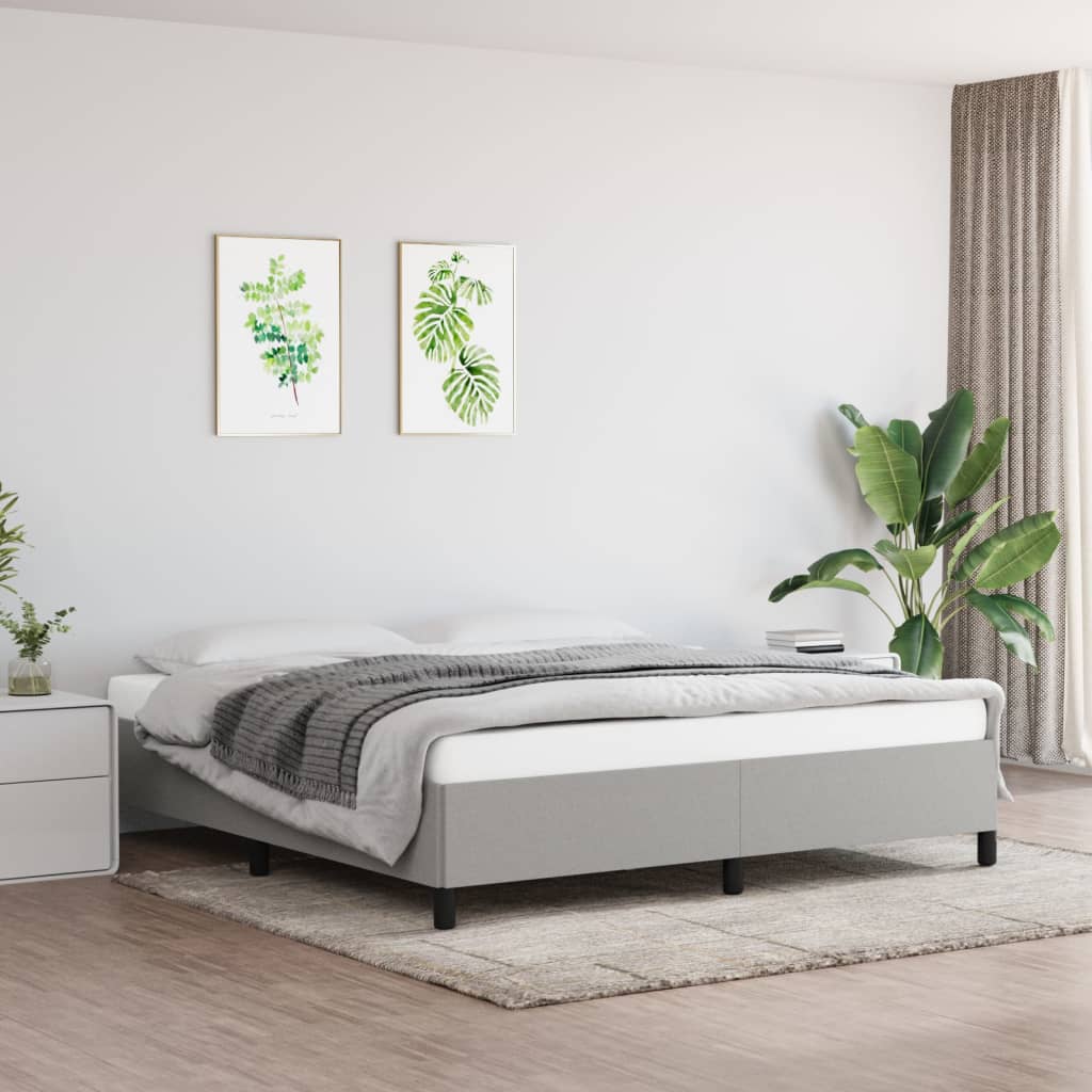 Bed Frame Light Grey 180x200 cm Super King Fabric - Tyrell & Tyrell