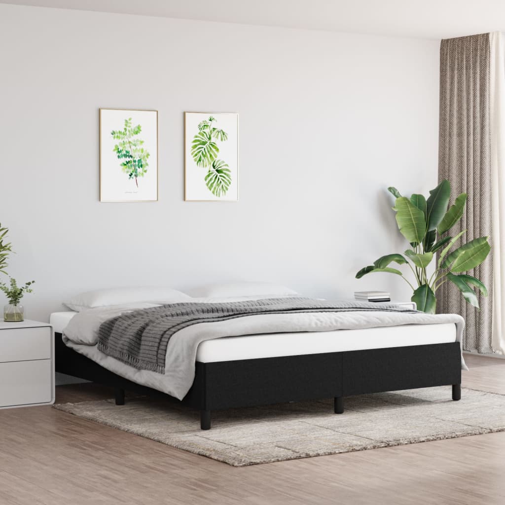 Bed Frame Black 180x200 cm Super King Fabric - Tyrell & Tyrell