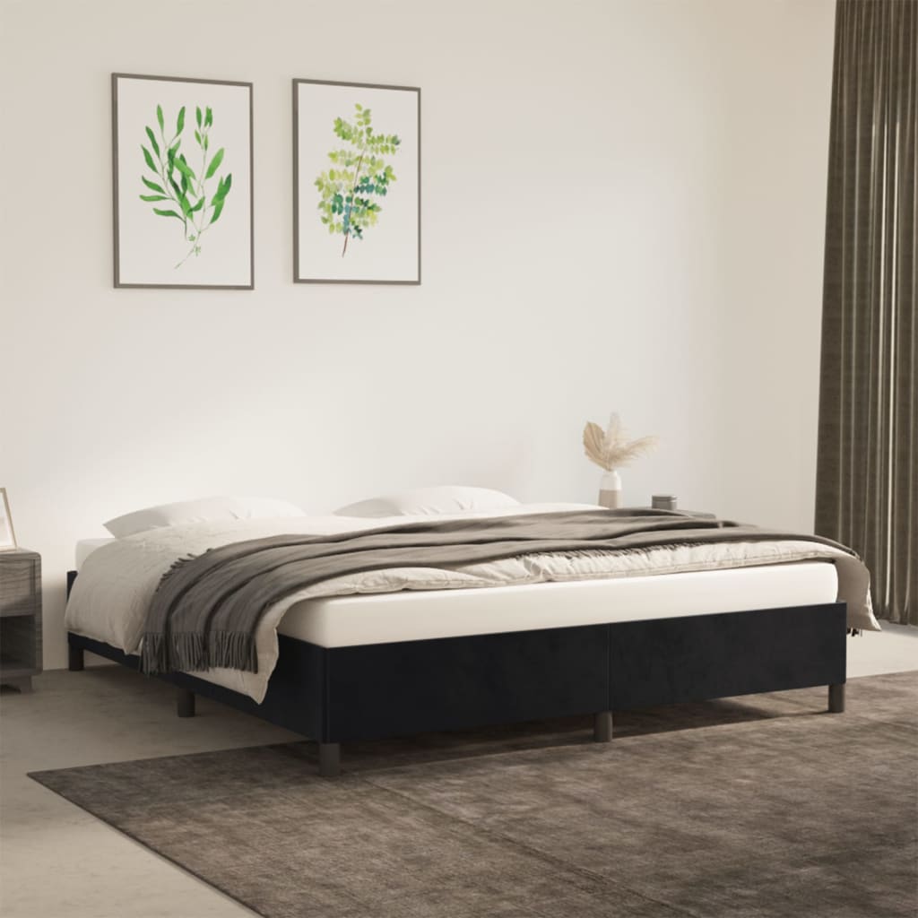 Bed Frame Black 180x200cm 6FT Super King Velvet - R and M Furniture