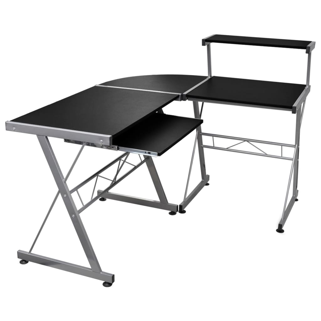 Corner Computer Desk Black 132x112x99 cm Engineered Wood - Millennium Furniture
