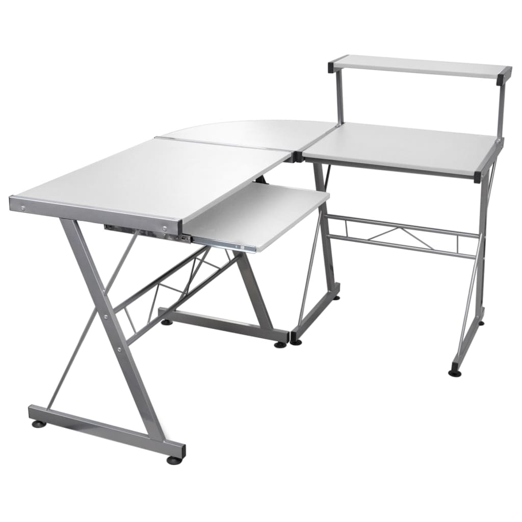 Corner Computer Desk White 132x112x99 cm Engineered Wood - Millennium Furniture