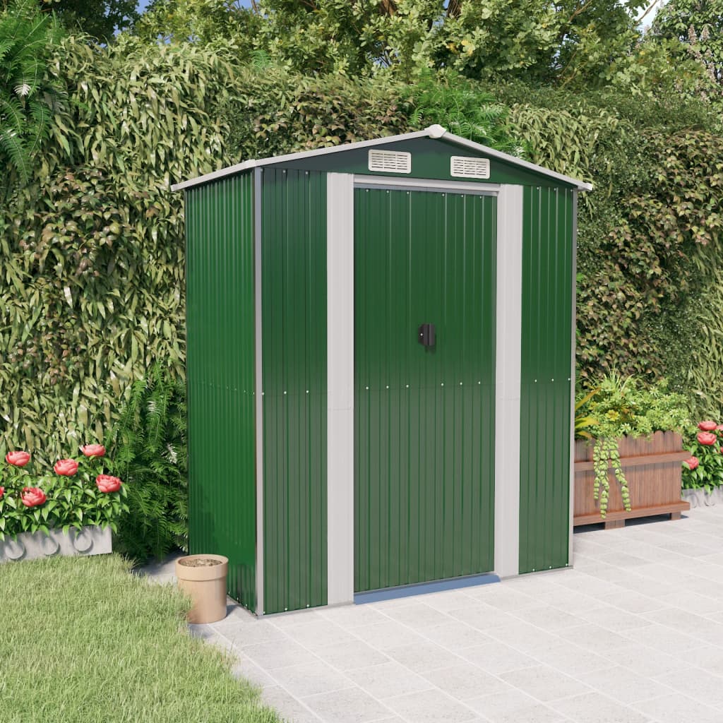 Garden Shed Green 192x108x223 cm Galvanised Steel - Millennium Furniture