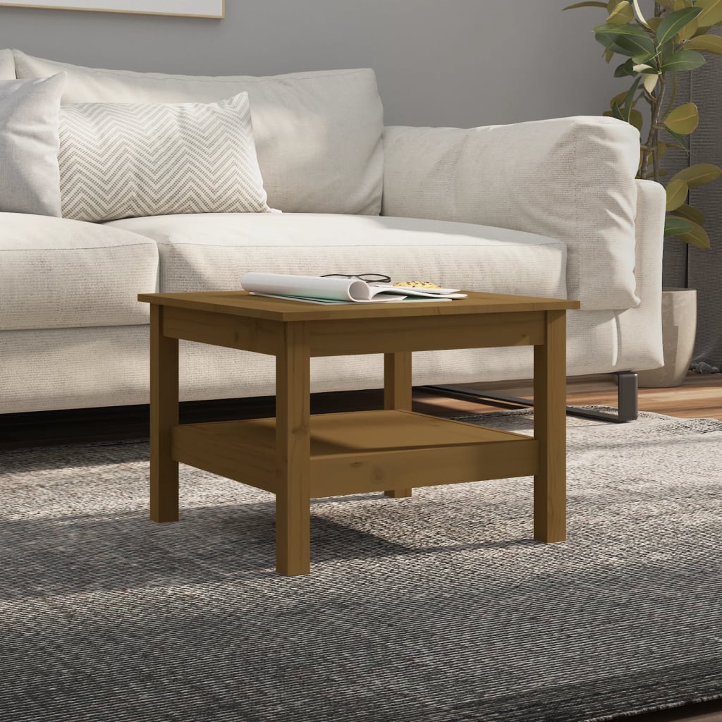 Coffee Table Honey Brown 55x55x40 cm Solid Wood Pine - Casper Homes