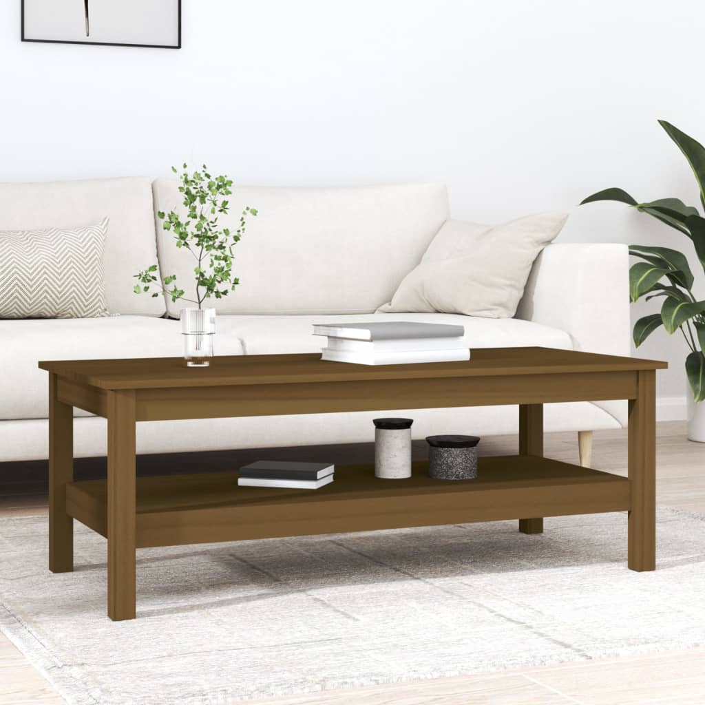 Coffee Table Honey Brown 110x50x40 cm Solid Wood Pine - Merkel Designers